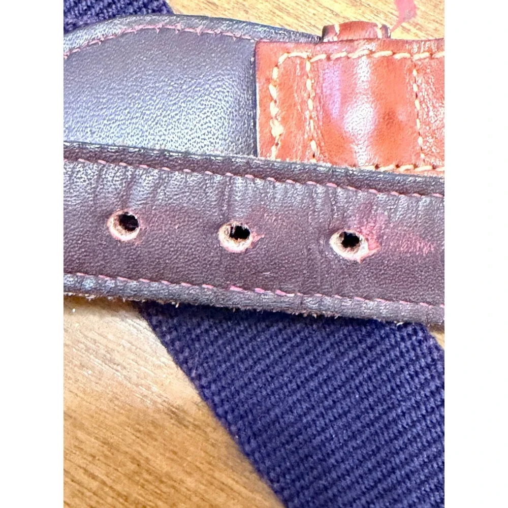 Trafalgar Womens Canvas Leather Belt Brass Buckle Dark‎ Purple Size 34